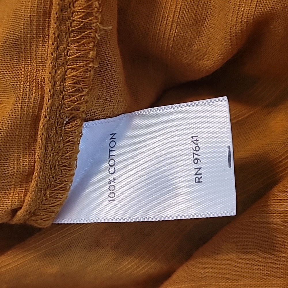 Fall Is Almost Here 100% Cotton J. Jill Gold Blouse with Pintuck Detail - Picture 3 of 4